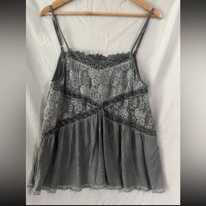 POL Boho Lace Spaghetti Strap Top Cami Boutique Sz M